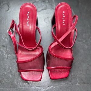 MAGUIRE Red Strappy Mesh Sandals